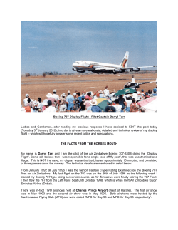 Boeing 707 Display Flight - Pilot Captain Darryl Tarr Ladies and