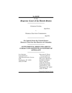 Cato Institute - Citizens United Vs Federal Election Commission
