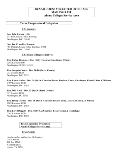 BEXAR COUNTY ELECTED OFFICIALS Mailing List