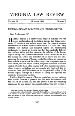 Federal Income Taxation and Human Capital - ITS