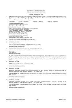 BOARD OF ROAD COMMISSIONERS FOR OAKLAND COUNTY
