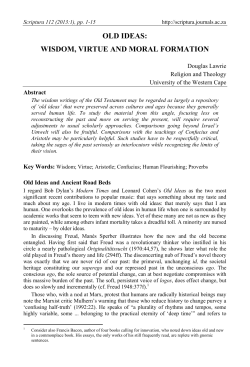 old ideas: wisdom, virtue and moral formation