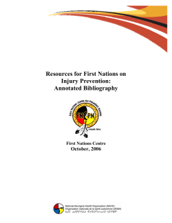First Nations Injury Prevention - National Aboriginal Health
