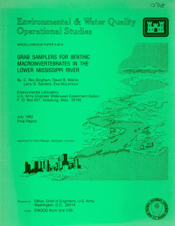 L MACROINVERTEBRATES IN THE OWER MISSISSIPPI RIVER .