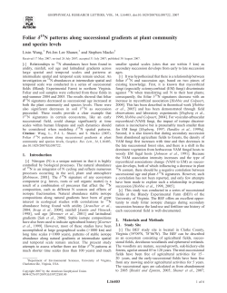 Foliar d15 N patterns along successional gradients at plant