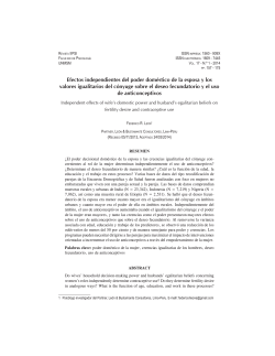 Efectos independientes del poder dom&eacute;stico de la esposa y los