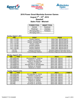 2016 Power Smart Manitoba Summer Games August 7