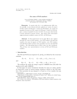 On sums of Pell numbers 1. Introduction The Pell and Pell