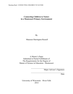 Connecting Children to Nature in a Montessori Primary Environment