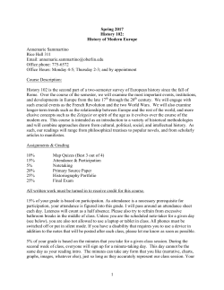 Hist 102-Hist of Modern Europe-A. Sammartino