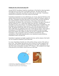 Finding the cicumference of the Earth using GPS