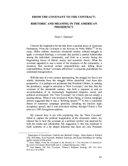 From the Covenant to the Contract:Rhetoric and Meaning in the