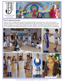 Newsletter 30/9/2016 Year 5 Ancient Greek Day