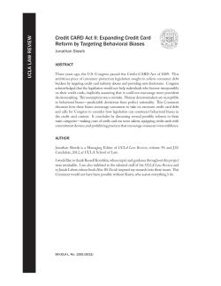 Credit CARD Act II: Expanding Credit Card Reform by Targeting