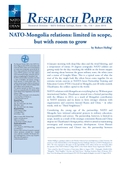 NATO-Mongolia Relations: Limited in Scope, But with Room to Grow