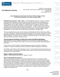 Janney Montgomery Scott Opens New Branch Office in Naples