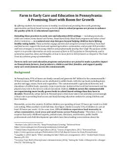 Farm to Early Care and Education in Pennsylvania