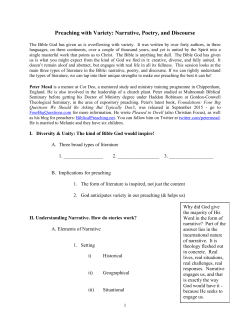 Preaching with Variety: Narrative, Poetry, and Discourse