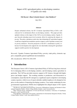 Impact of EU agricultural policy on developing countries: a