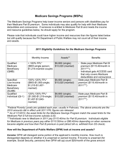 Medicare Savings Programs (MSPs)