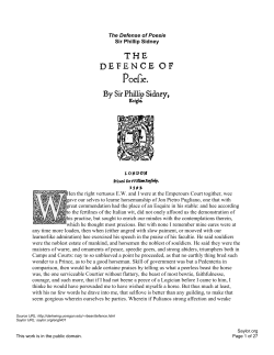 Defense of Poesy