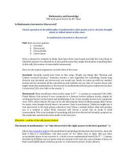 Is Mathematics Invented or Discovered?