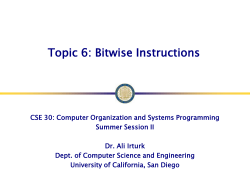Bitwise Instructions - UCSD CSE - University of California San Diego