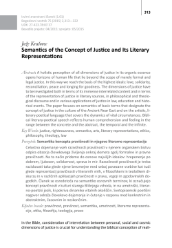 Jože Kra&scaron;ovec Semantics of the Concept of Justice and Its Literary