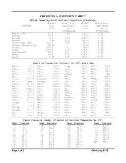 FTCE Test Information Guide Reference Sheet Chemistry 6&ndash;12 Test