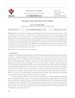 Chromium redox speciation in food samples