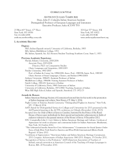 ANTHONY JULIAN TAMBURRI Dean, John D. Calandra Italian