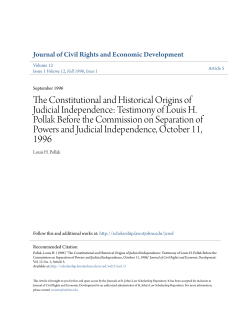 The Constitutional and Historical Origins of Judicial Independence