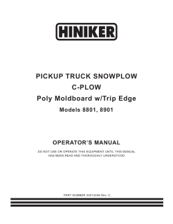 PICKUP TRUCK SNOWPLOW C-PLOW Poly Moldboard w/Trip Edge