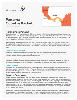 Panama Country Packet - Maranatha Volunteers International