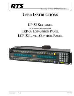 KP-32 User`s Manual - RTS Intercom Systems