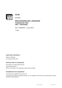 GCSE 4171/01 ENGLISH/ENGLISH LANGUAGE