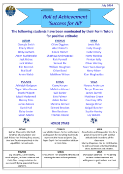 Achievement Newsletter &ndash; July 2014