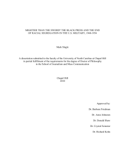 MIGHTIER THAN THE SWORD? THE BLACK PRESS AND THE