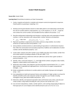 Grade 4 Math blueprint