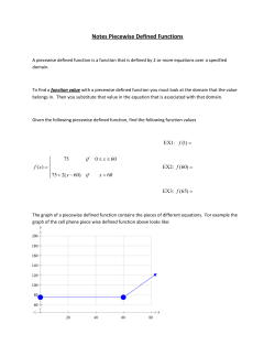 Notes Piecewise Defined Functions