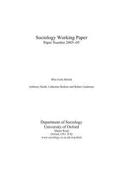 Paper - Department of Sociology