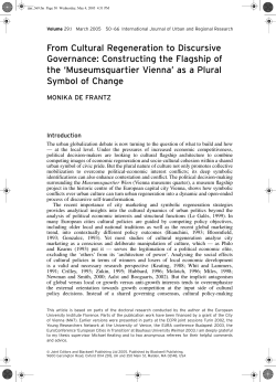 From Cultural Regeneration to Discursive Governance: Constructing
