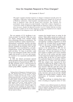 "How Do Hospitals Respond to Price Changes?"