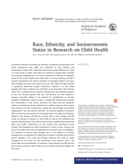 Race, Ethnicity, and Socioeconomic Status in Research