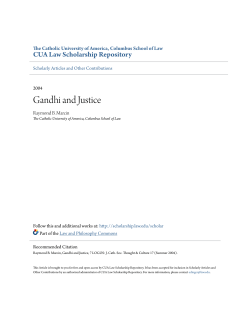 Gandhi and Justice - CUA Law Scholarship Repository