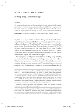 Is Hong Kong Democraticizing? - MyWeb