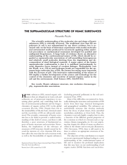 the supramolecular structure of humic substances