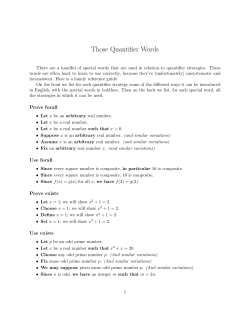 Those Quantifier Words - University of San Diego Home Pages