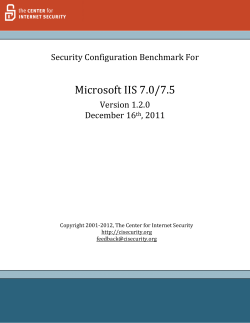 Microsoft IIS 7.0 / 7.5 - Center for Internet Security