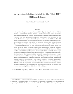 A Bayesian Lifetime Model for the \Hot 100" Billboard Songs